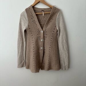 Free people crochet knit cardigan